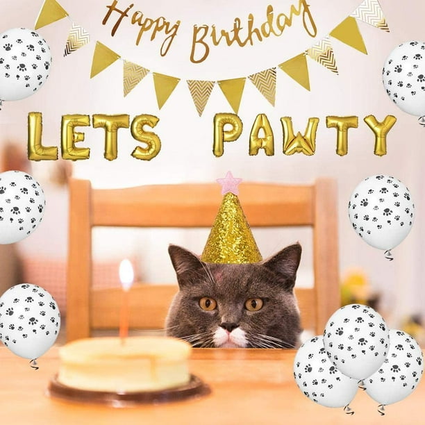 Details about / Cat Happy Birthday Cake Topper Decor Cat Birthday Theme Picks for Pet Party D...